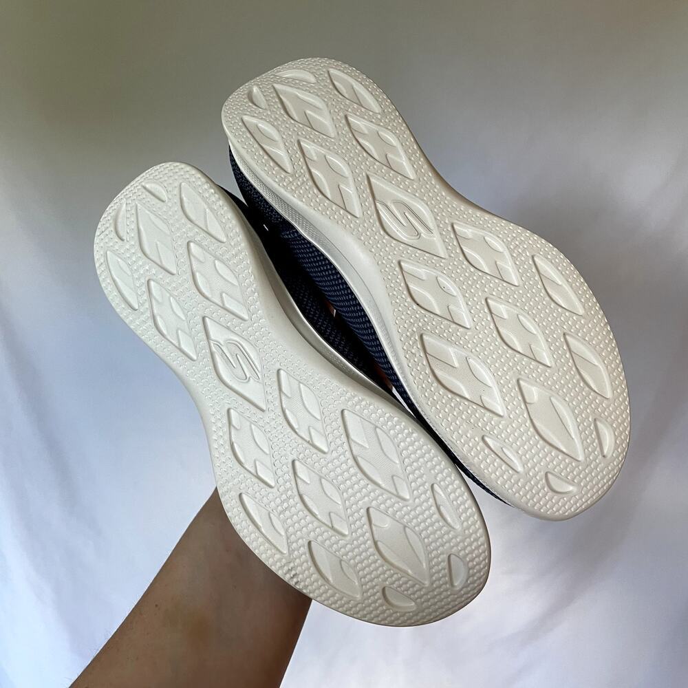 Sketchers goga mat blue knit design slip on shoes‎ flats traction women's size 5 - Picture 3 of 4